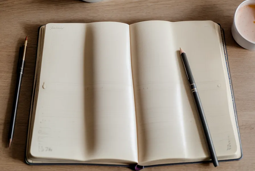 Cuaderno de bocetos con anotaciones de progresión de peso corporal junto a una mesa de dibujo